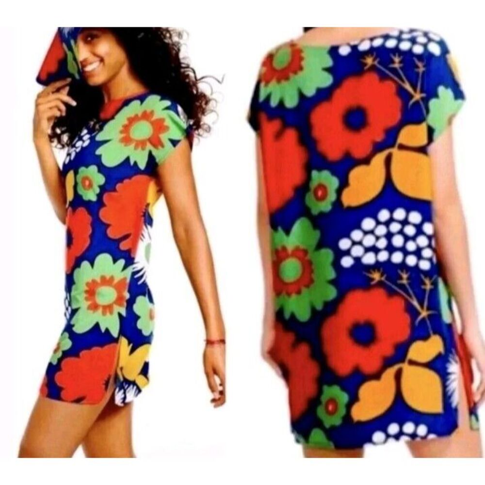 Marimekko  bold color and print mini dress or tunic‎ top Size Medium